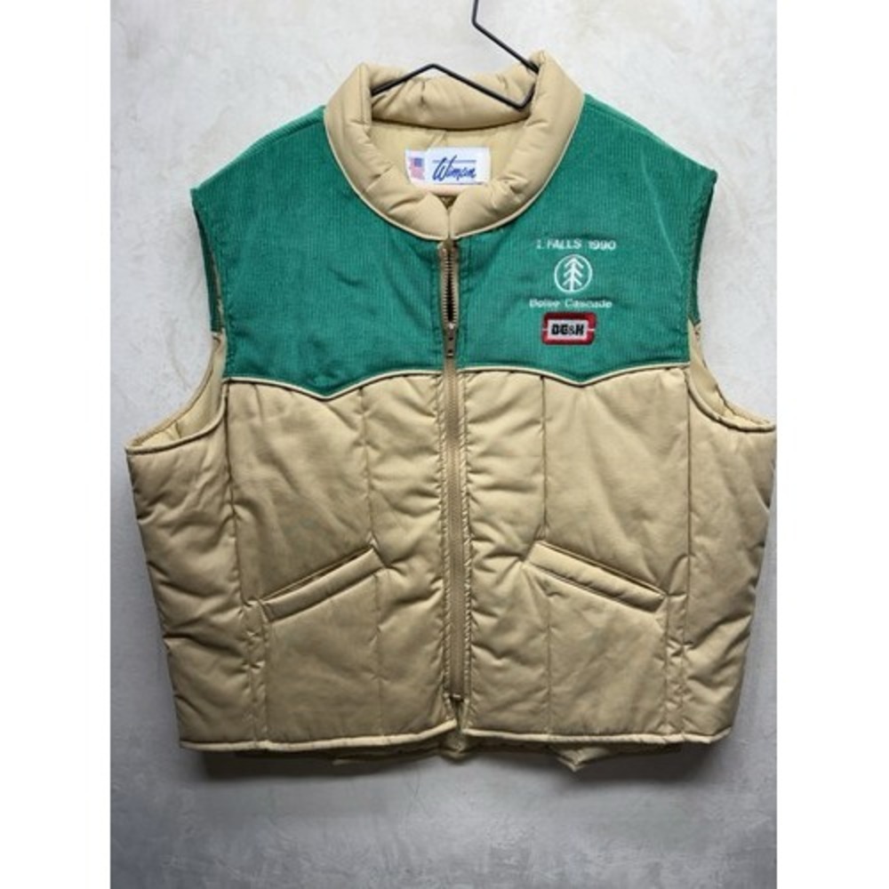 Vintage Wimen Puffer Vest Mens 2XL Corduroy Colorblock Insulated Boise NWT 90s